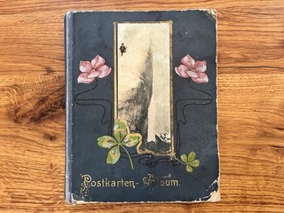Altes Album mit Ansichtskarten antik Ansichtskartenalbum Jugendstil AK