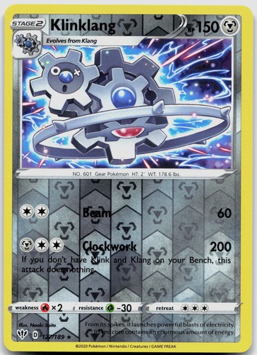 Klinklang 127/189 SWSH03: Darkness Ablaze POKEMON TCG Rare