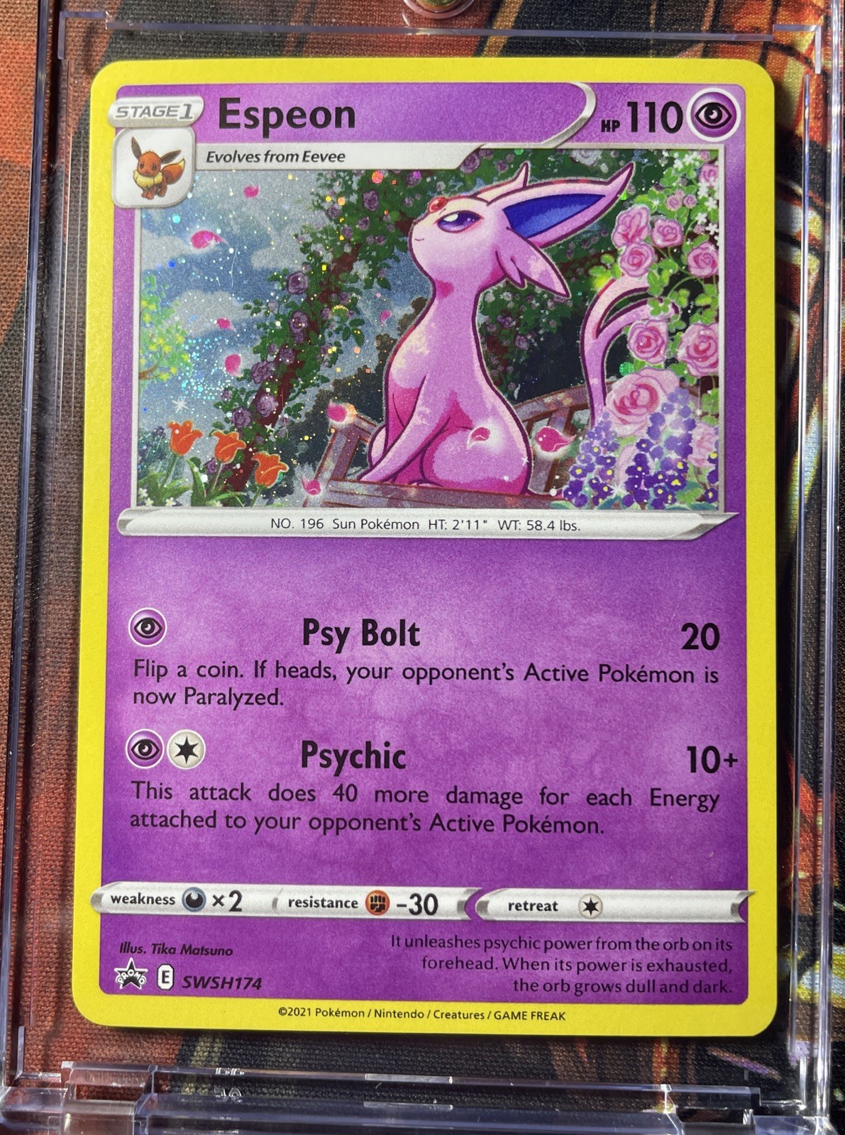 Espeon SWSH174 Holo GALAXY - Pokemon Fusion Strike Black Star Promo - NM
