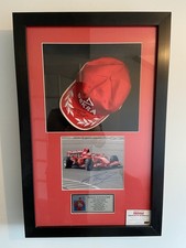 Michael Schumacher Framed Hand Signed Cap and Photo Display Scuderia Ferrari