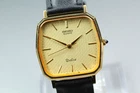 [Exc+5] SEIKO Dolce 7731-5120 28mm Gold Dial Vintage Qz Men's Watch From JAPAN
