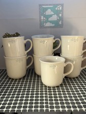 Set of 7 Vintage 1980s Corning Lace Bouquet Mugs