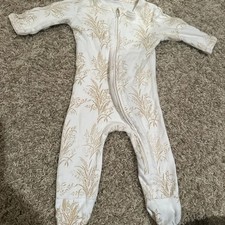 Kate Quinn Organic Cotton Botanical Print Footed Zipper Sleeper 0-3M