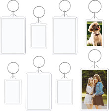 6PCS Acrylic Photo Keychain Frames Double Sided Picture Holder 2 Sizes