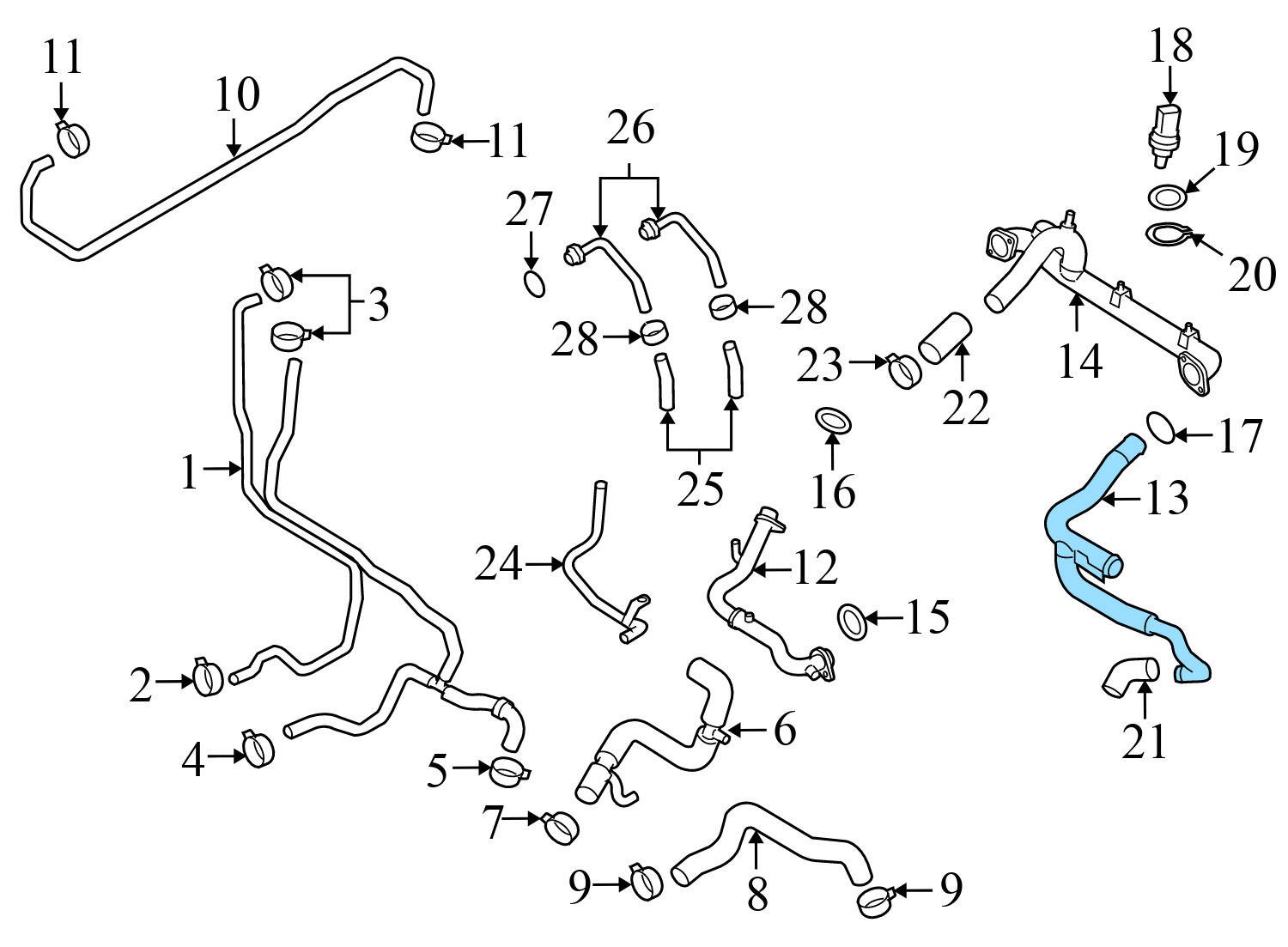 Audi R8 2008-2012 Coolant pipe