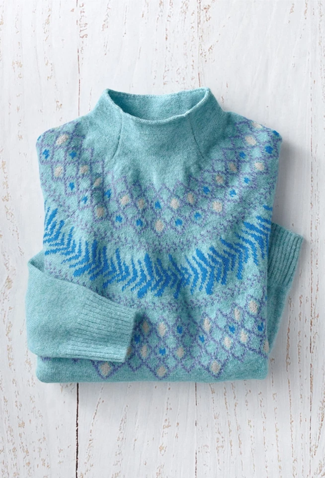 Suéter Coldwater Creek Glacial Glow color Aqua Sky Multi Foto 3 de 4