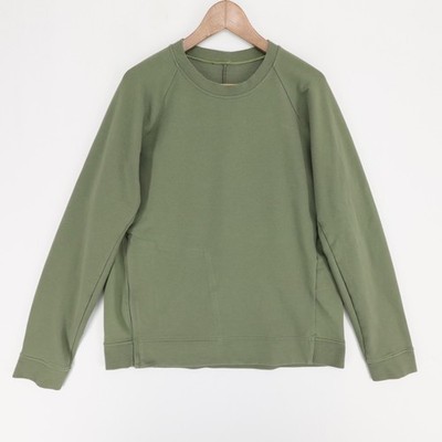 Lululemon City Sweat Crew Sweatshirt Mens L Green Side Zip Long Sleeve Pullover