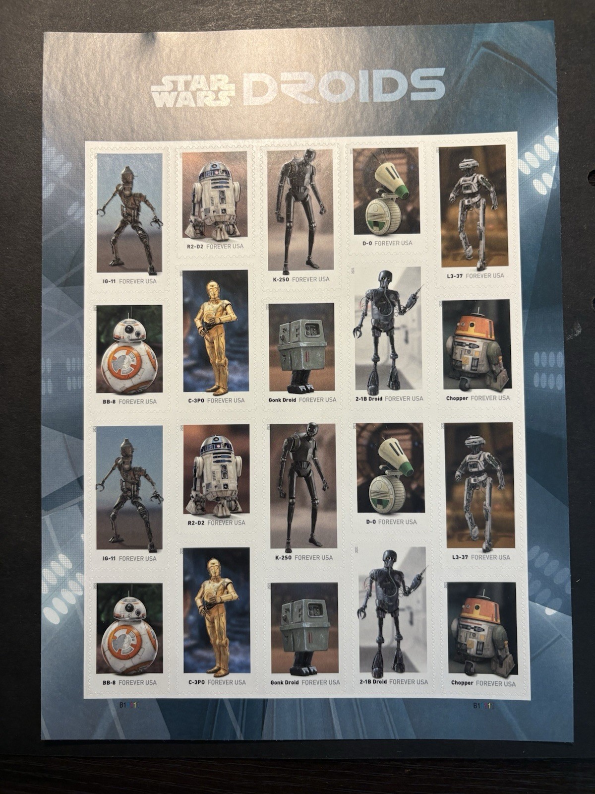 USPS 2021 Star Wars Droids Stamp Sheet 20/Forever Stamps Mint NH