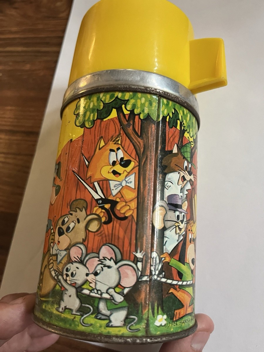 VTG 1961 ALADDIN-Yogi Bear-VINYL Lunch Box w/THERMOS–Hanna-Barbera
