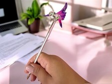 NEW Hummingbird Clear Glass Pen