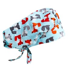 Banded Bouffant Blue Sassy Fox Scrub Cap Hat