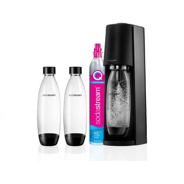 SodaStream Terra Black Kit Risparmio: 3 Cilindri CO2 e Bottiglia BPA-Free