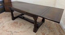 Neo-Period Solid Oak Refectory Style Extending Dining Table