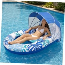 Pool Float for Adults with Canopy, Inflatable Chair Lounge Floaties XX-Large