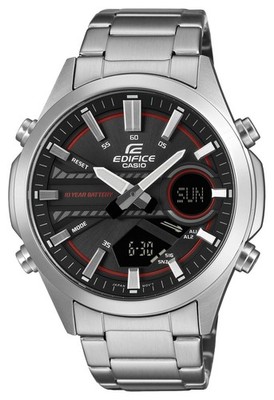 Casio Edifice Dual-Display (45,5 Mm), Schwarzes Zifferblatt / EFV-C120D-1A4EF
