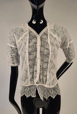 BEAUTIFUL EDWARDIAN WHITE LACE BLOUSE W SPIDERWEB  SNAKE PATTERNS