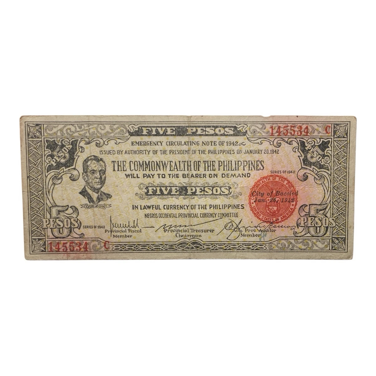 1942 Year Emergency Issue Philippine Paper Money for sale | eBay