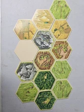 Settlers of Catan: Replacement Pieces/Cards: 19 MIXED Hex Terrain Tiles HX17