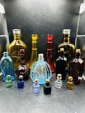"Lote de 15 botellas vintage mini/micro colores de ~ 5 1/2"" a ~ 1"""