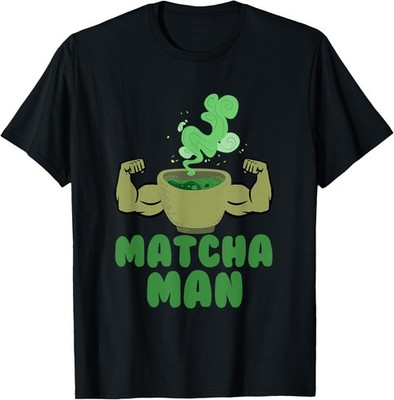 Matcha Man Funny Green Tea Leaves Japan Humor T-Shirt