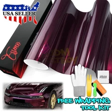 ESSMO PET Super Gloss Metallic Wild Plum Purple Vehicle Vinyl Wrap Decal Paint