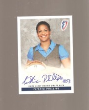 ta'shia phillips 2011 wnba autograph,xavier,brebeuf indianapolis indiana,liberty