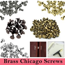 6-30mm Solid Brass Round Head Stud Screw Leather Bag Chicago Screw Nail Rivet