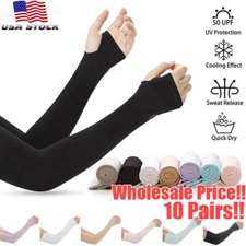 10Pairs Cooling Arm Sleeves Cover UV Sun Protection Sports Outdoor For Men Women