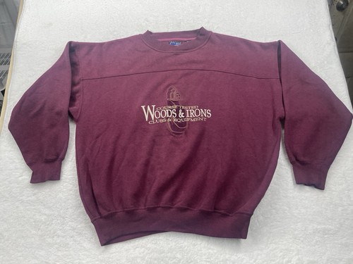 Vintage 90s Crable Sportswear Sweatershirt Size XL Maroon Embroidered