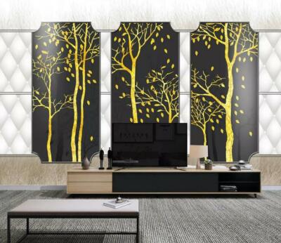 3D Golden Tree ZHUA14616 Wallpaper Wall Murals Removable Self-adhesive Amy
