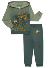 Jurassic Park Toddler Boy Hoodie Jogger Pants Set 12 18 Mo NWT Dinosaur