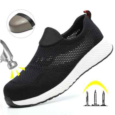 Summer Mesh Lightweight Work Sneakers Steel Toe Men Women