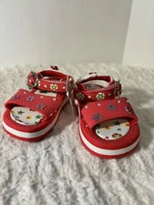 Easy USA Girls Flowered Sandals Size 7 NWT
