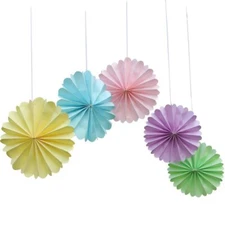 Pastel Paper Rosettes Hanging Home Birthday Party Decoration Baby Shower Phot...