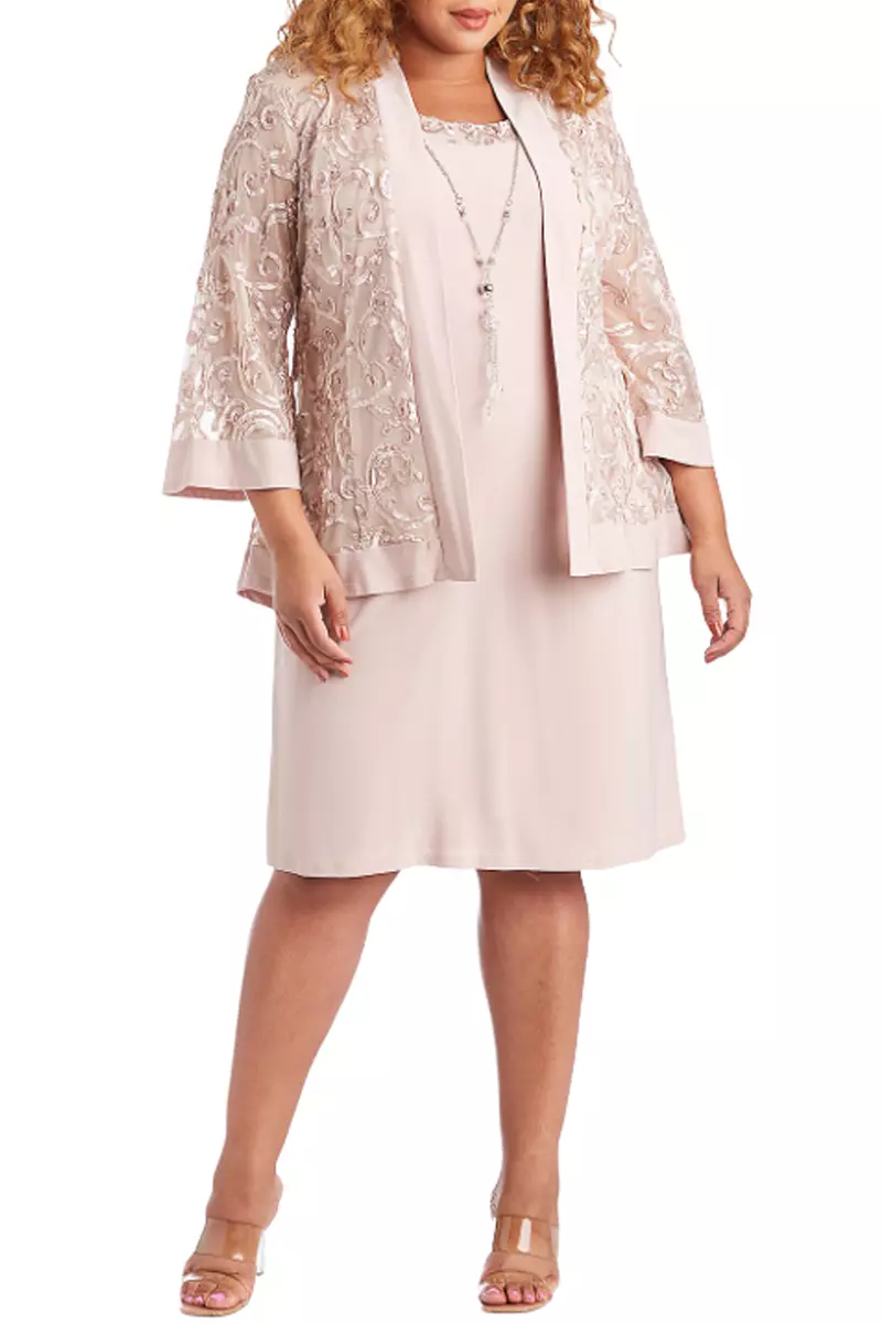 Plus size top soutache dress