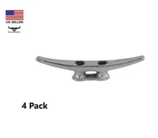 4 pack 6" Cast Iron Galvanized Dock Cleat Rope Tie Down Anchor Marine Boat Multi