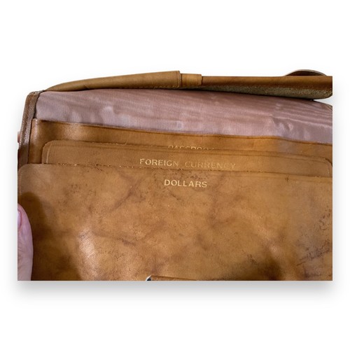 Vintage Rolfs Rindsleder braun Leder Reisebrieftasche Scheckbuch RCC Doppelfaltung - Bild 10 von 11