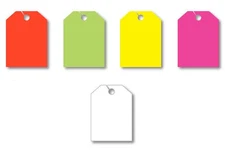 Blank Plain - Jumbo Car Mirror Hang Tags Sale Pricing Signs (50 Per Pack)