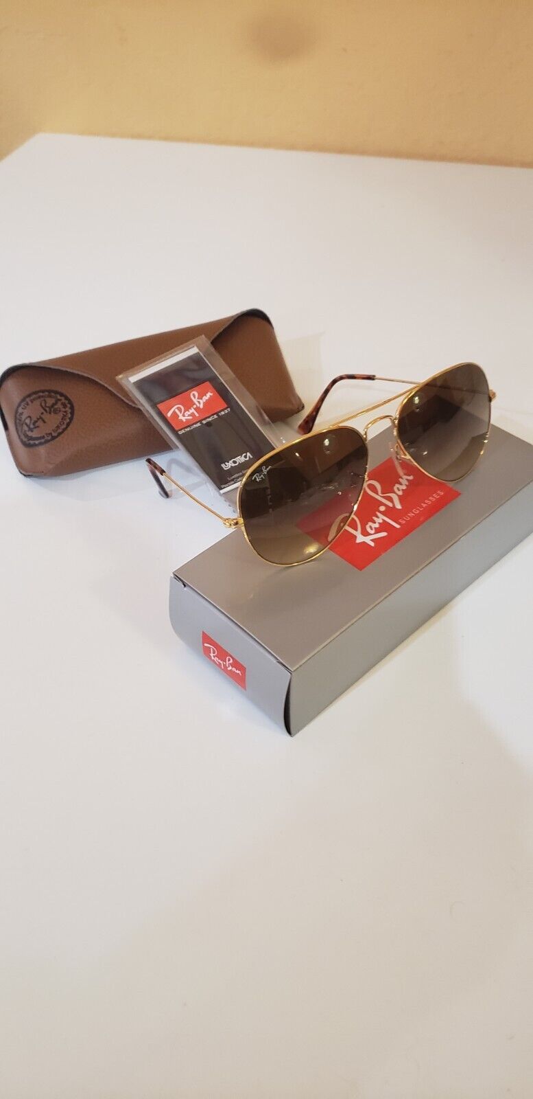 Ray-Ban RB3025 Aviator Gradient Sunglasses Gold/ Light Brown Gradient 58mm