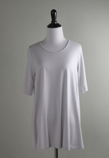 COMFY USA NWT $85 Super Soft Stretch Tunic Tee Top in Solid Gray Size XS