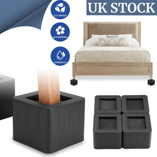 4x Sofa Furniture Raisers Heavy Duty Square Bed Leg Risers Table Chair