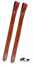 Rear Flank Billet Set Leather Brown Coral Figure Eight Stitched  Eddy's Tack 