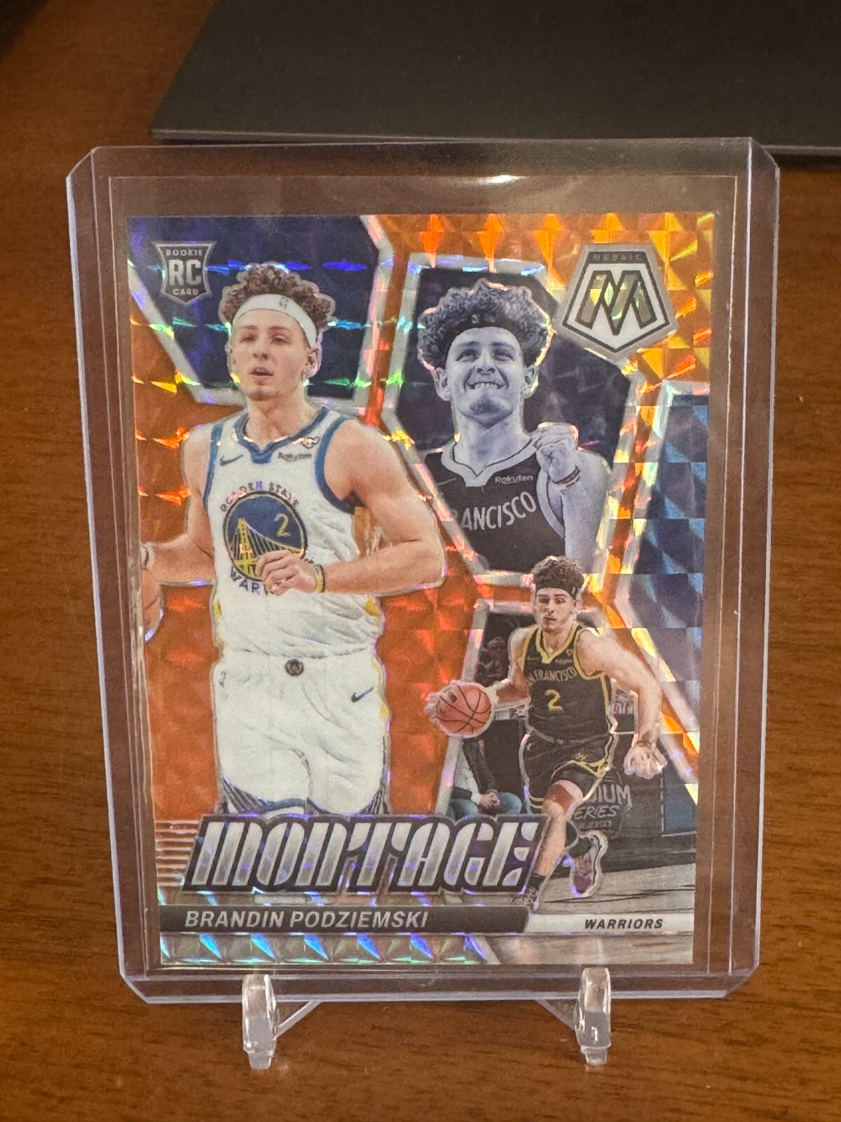 BRANDON PODZIEMSKI 2023-24 MOSAIC ORANGE PRIZM MONTAGE ROOKIE RC /49 Q1914