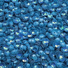 5mm Cup Sequins Sky Blue Rainbow Iris Matte Duo Reversible Made in USA