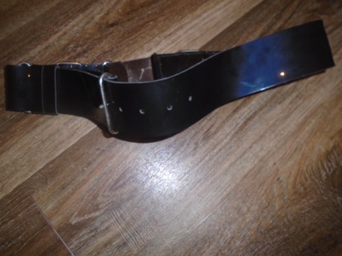 PIPE MAJORS AND PIPERS SCOTS GUARDS BLACK PATENT BELT BRITISH ARMY ISSUE - Picture 4 of 4