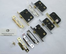 BATHROOM DOOR MORTICE PRIVACY TOILET WC LOCK MORTICE SASHLOCK FOR LEVER  HANDLES