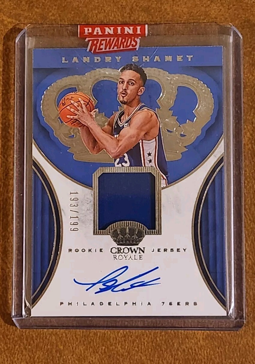 2018-19 Crown Royale Rookie Jersey Autographs #4 Landry Shamet /199 EX/NM+
