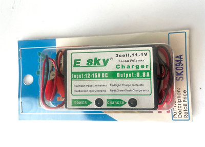 SK094A 3 Cell, 11.1V Li-ion Polymer Charger E Sky Radio Control Helicopter New