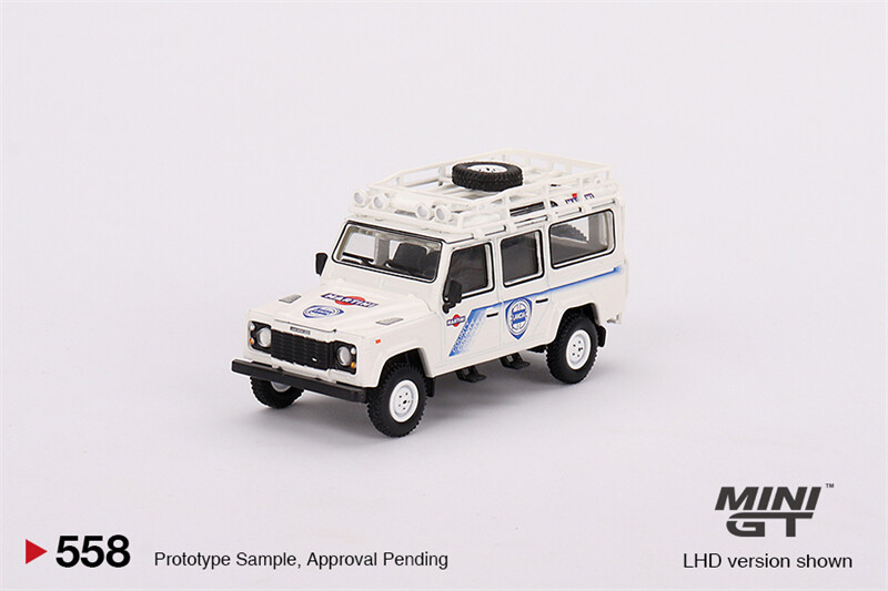 MINI GT 1:64 Lancia Delta/Land Rover/Martini Racing Figure/Tent