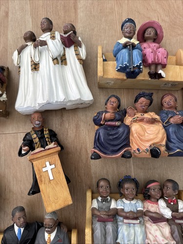 Figurine famiglia afroamericana vintage 12 classiche da collezione espositore a.c.k. - Foto 3 di 6